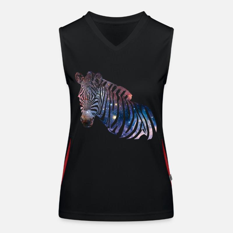 Zebra Galaxy Funktionelles Kontrast-Tank Top für Frauen