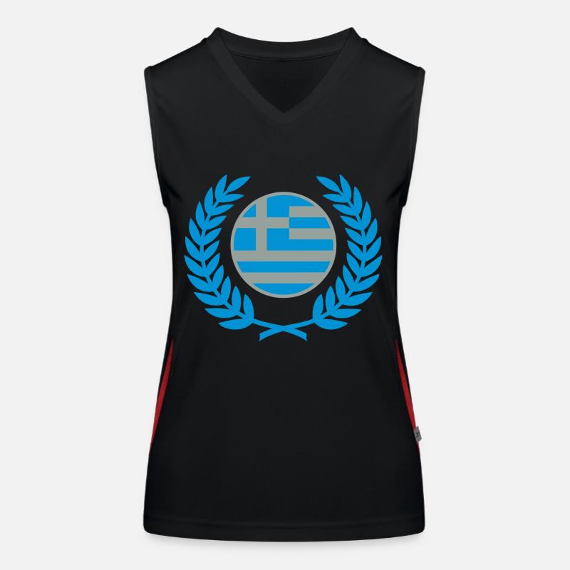 Grèce (drapeau et couronne de laurier) Débardeur respirant contrasté Femme