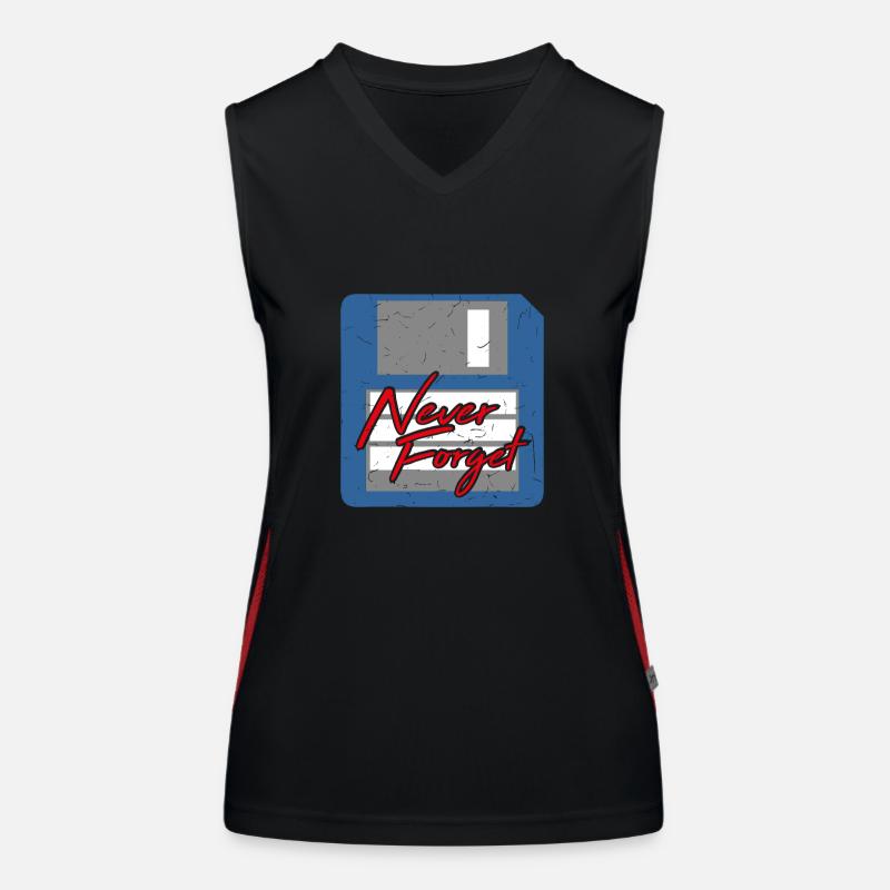 Never Forget Diskette Computer Speicher PC Retro Funktionelles Kontrast-Tank Top für Frauen