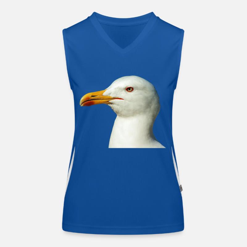 seagull moewe bird voegel animals animal Women's Functional Contrast Tank Top