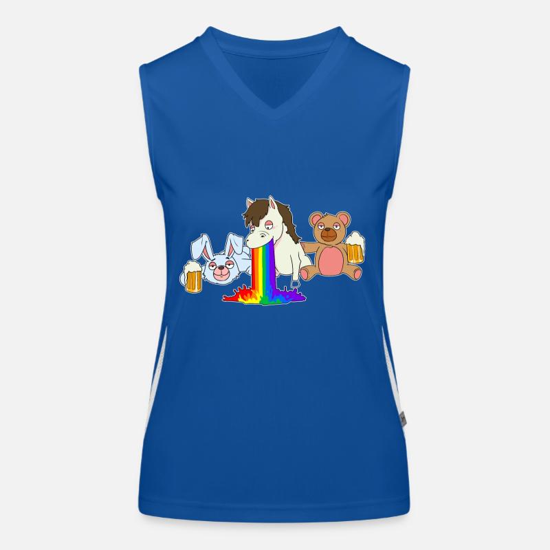 Rainbow Pferd Bär Hase Junggesellenabschied Bier Funktionelles Kontrast-Tank Top für Frauen