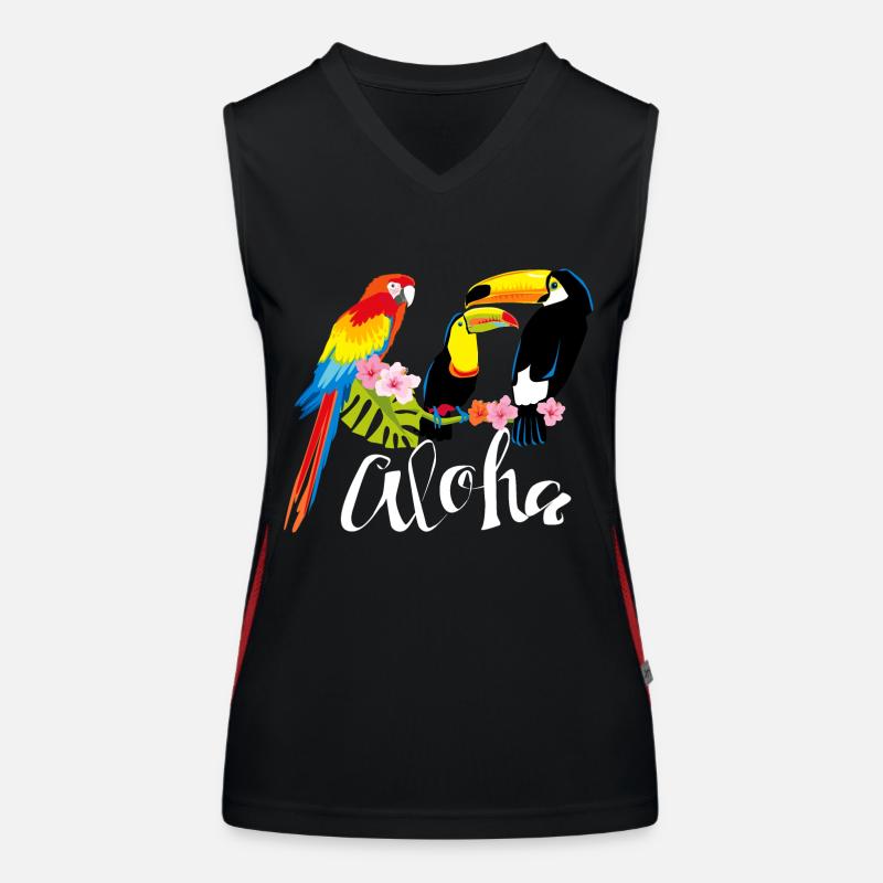 Aloha macaw toucan vacances coloré Débardeur respirant contrasté Femme