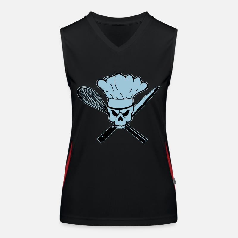 Koch Pirat oder Rebell Totenkopf Funktionelles Kontrast-Tank Top für Frauen