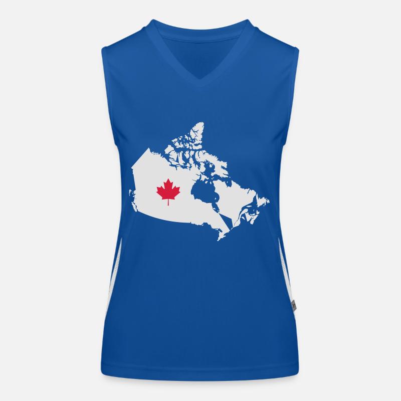 Kanada, Canada Map Débardeur respirant contrasté Femme
