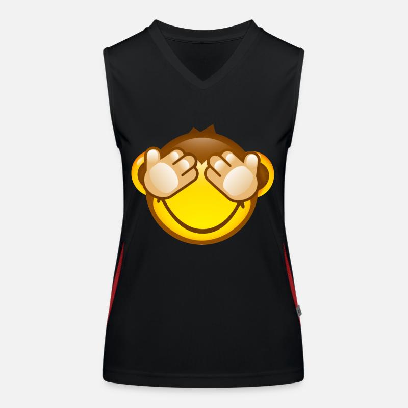 Smiley Monkey No Seeing Funktionelles Kontrast-Tank Top für Frauen