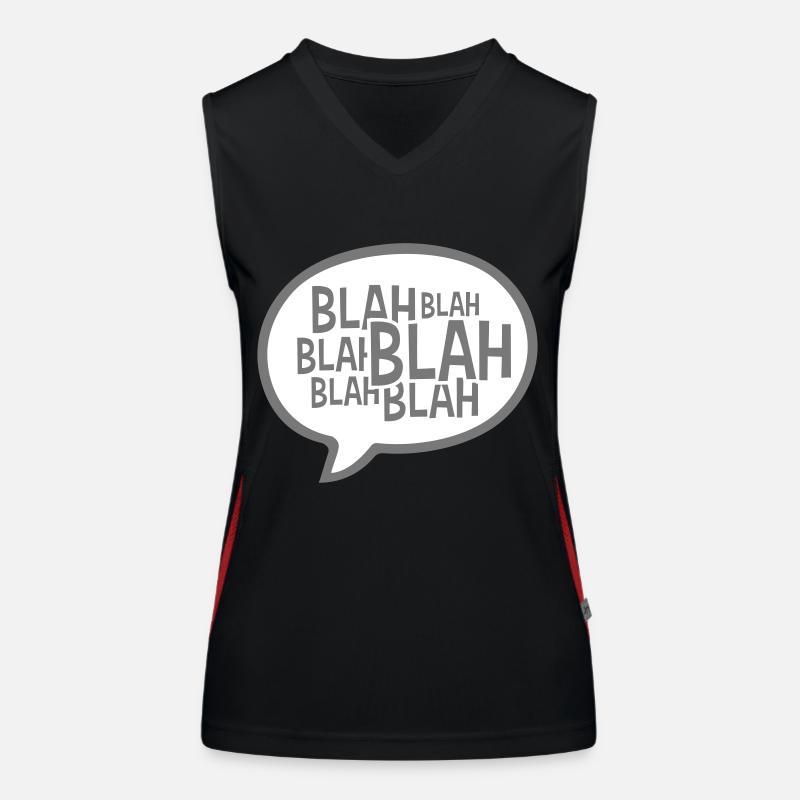 Discorso bolla comico blah Top sportivo da donna in contrasto cromatico