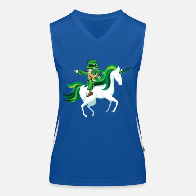 St Patrick Einhorn dab Kobold Geschenk lustig Funktionelles Kontrast-Tank Top für Frauen