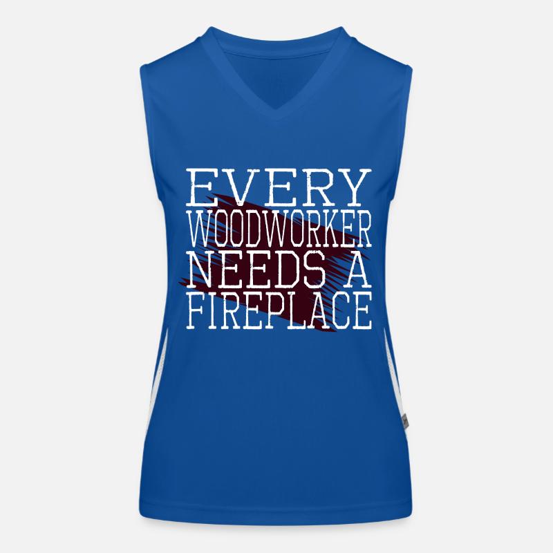 chainsaw grab apprentice carpenter saw job fun Women's Functional Contrast Tank Top