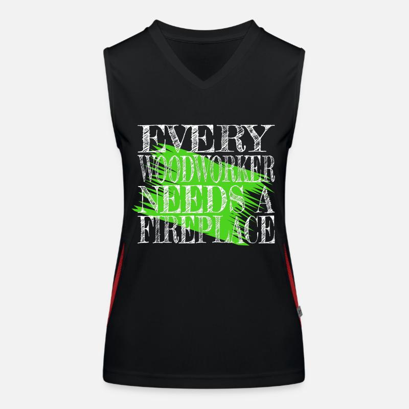 carpenter joke bday woodcutter Women's Functional Contrast Tank Top