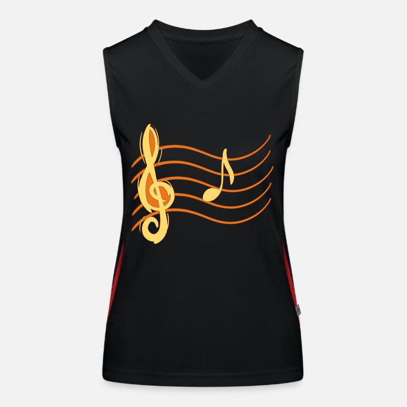Violin Key Note La / A Note Lines Partition Partition Débardeur respirant contrasté Femme