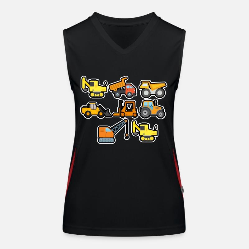 Excavator Construction Site Construction Worker Construction Truck I Gift Women's Functional Contrast Tank Top