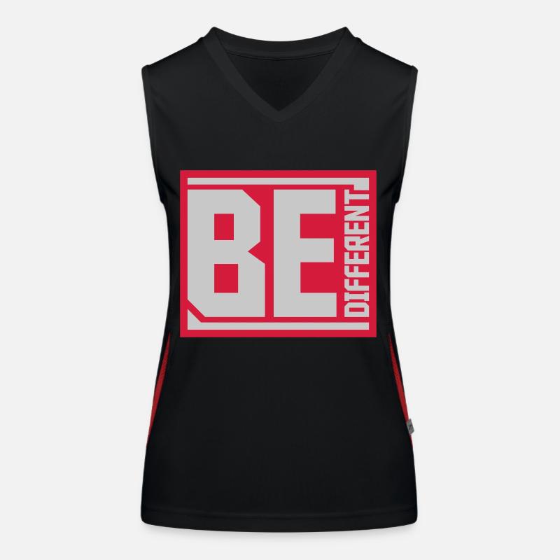 Be different Logo Design Funktionelles Kontrast-Tank Top für Frauen