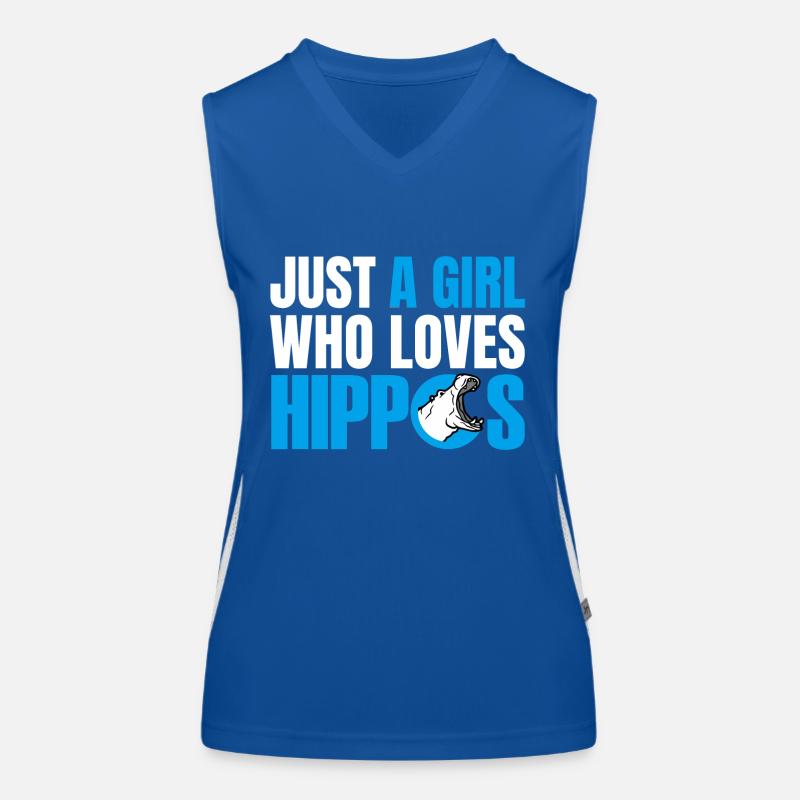 NUR EIN MÄDCHEN, DAS FLUSSPFERDE LIEBT Funktionelles Kontrast-Tank Top für Frauen