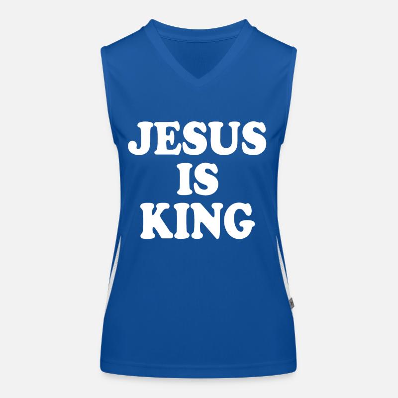 Jesus is king Funktionelles Kontrast-Tank Top für Frauen