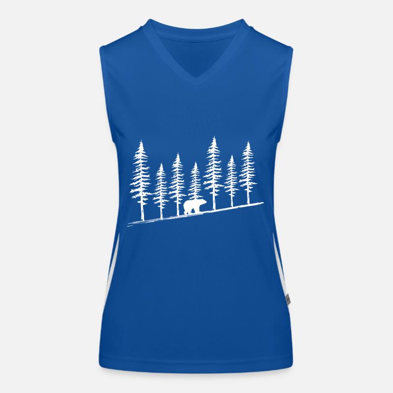 Landscape Bear Tree line Women's Functional Contrast Tank Top