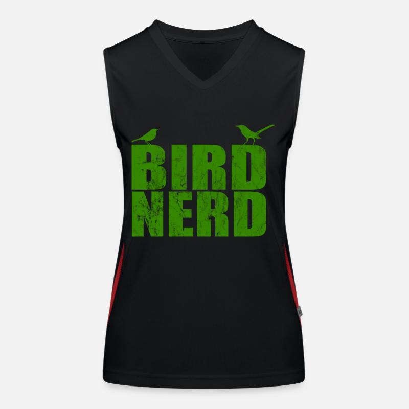 Bird Bird Nerd funny saying Women's Functional Contrast Tank Top