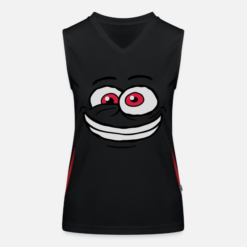 Verrücktes Comic Gesicht Design Funktionelles Kontrast-Tank Top für Frauen