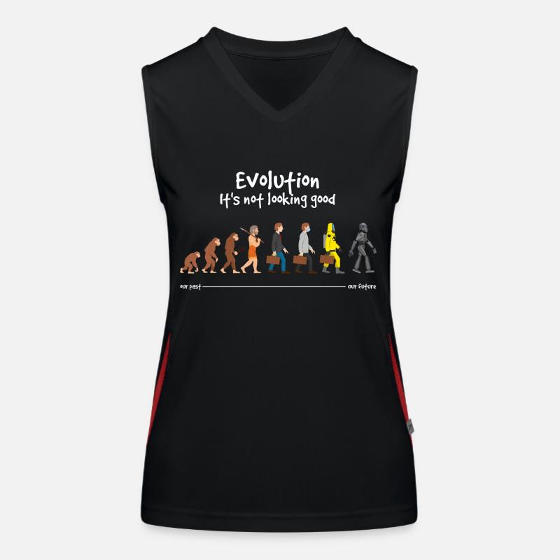 Evolution it s not looking good Women's Functional Contrast Tank Top