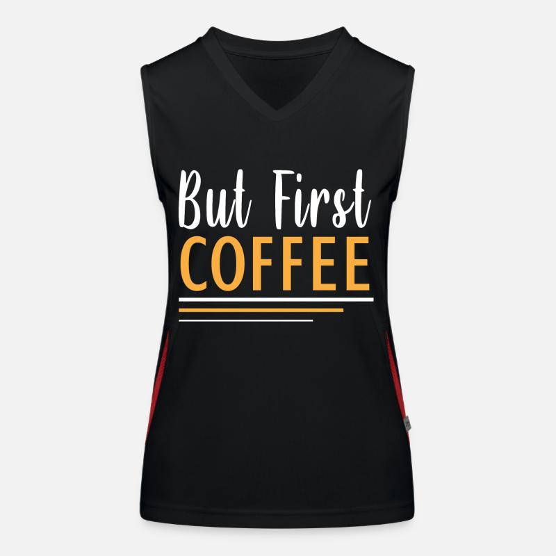 but first coffee Women's Functional Contrast Tank Top