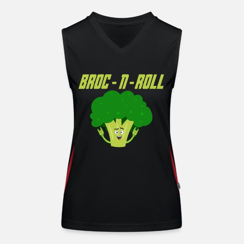 Broc n Roll Vegetable Broccoli Funktionelles Kontrast-Tank Top für Frauen