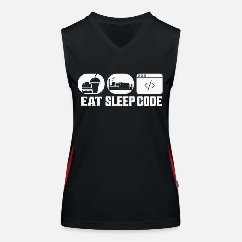 Eat Sleep Code Software Coding Women's Functional Contrast Tank Top