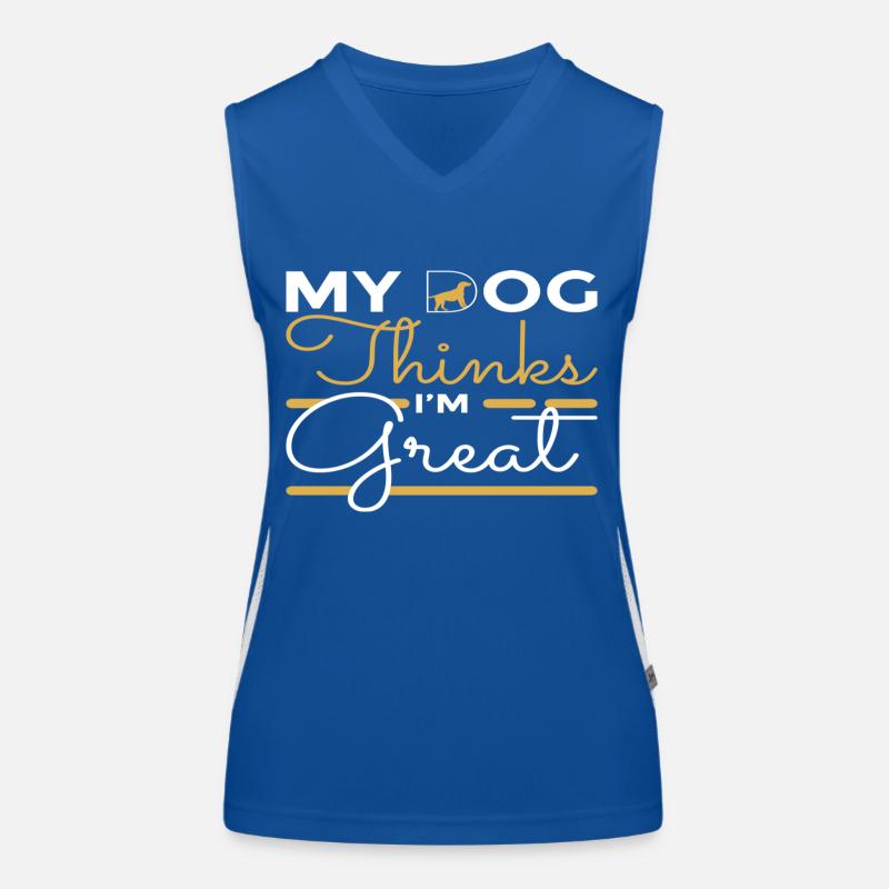 My Dog thinks i ́m Great Women's Functional Contrast Tank Top