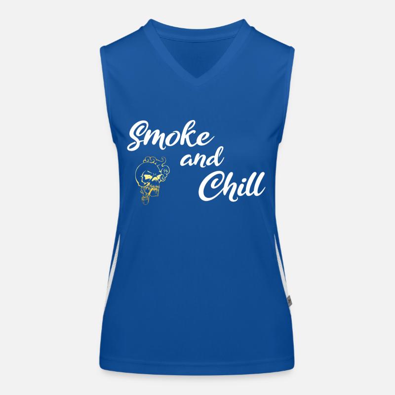 Smoke and Chill White Funktionelles Kontrast-Tank Top für Frauen