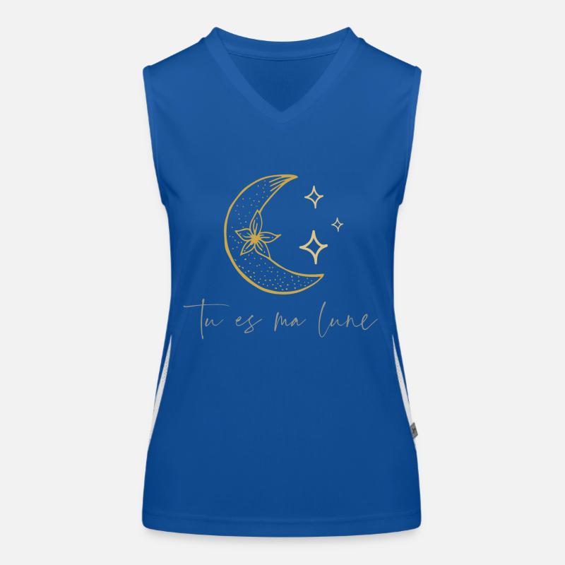 Tu es ma lune Débardeur respirant contrasté Femme