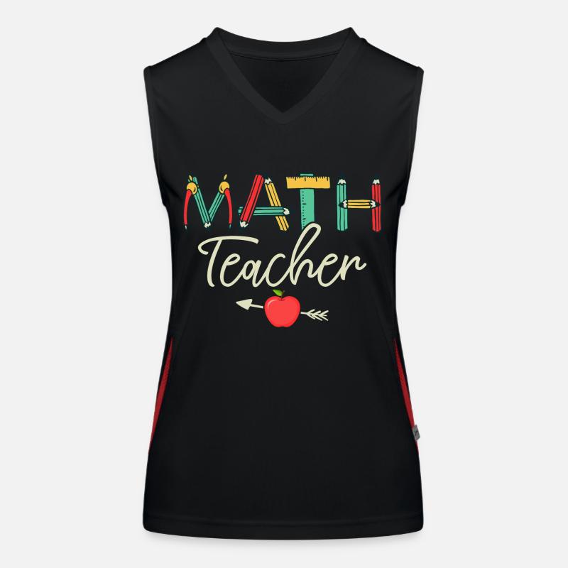 Math Teacher Student School Education Women's Functional Contrast Tank Top