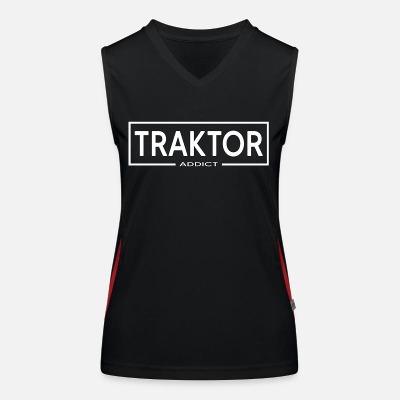 tractor tractor driver tractor cult tractor - Women's Functional Contrast Tank Top - black/red
