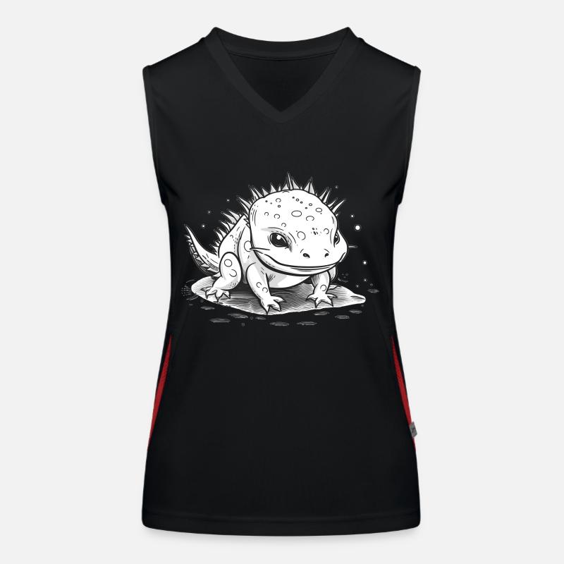Petit axolotl mignon comme graphique en blanc Débardeur respirant contrasté Femme