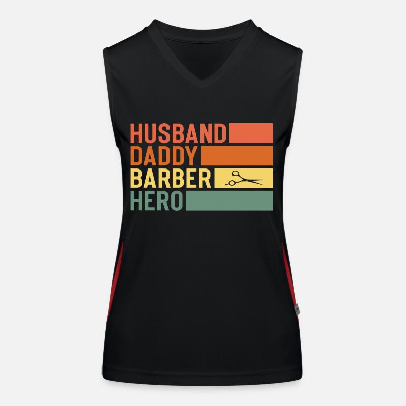 Husband Daddy Barber Hero Women's Functional Contrast Tank Top
