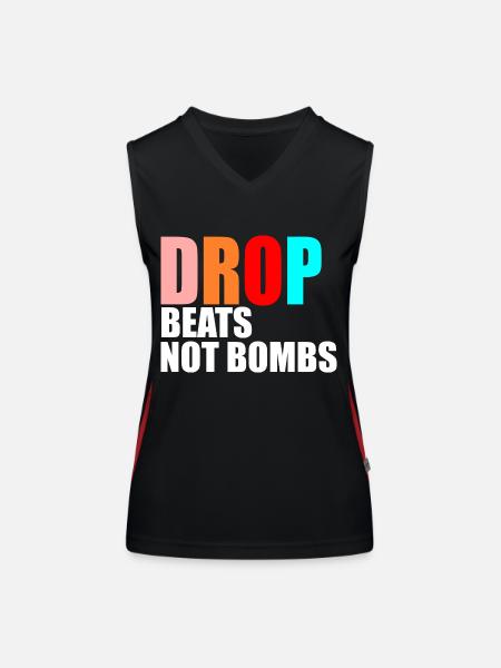Dance music quote - Women's Functional Contrast Tank Top - black/red - Front