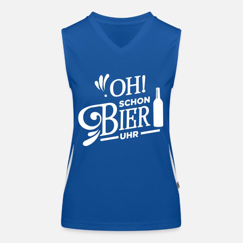 oh schon bier uhr bierflasche Funktionelles Kontrast-Tank Top für Frauen