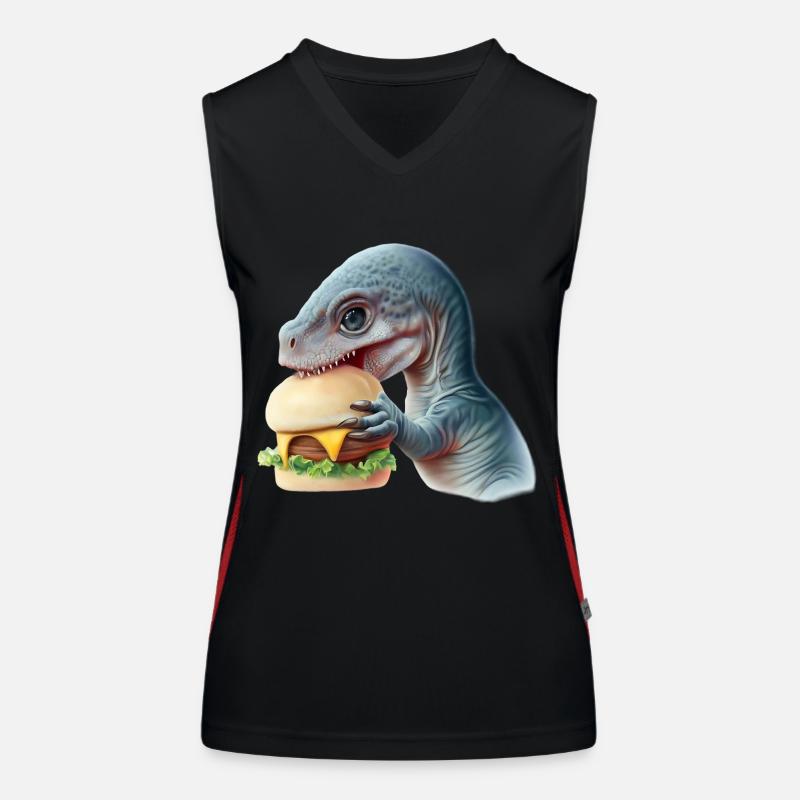 Cheeseburger Dinosauerier Débardeur respirant contrasté Femme