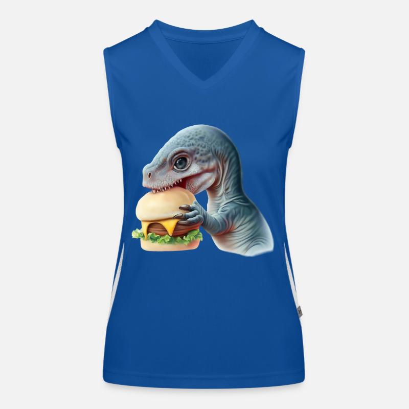 Cheeseburger Dinosauerier Débardeur respirant contrasté Femme