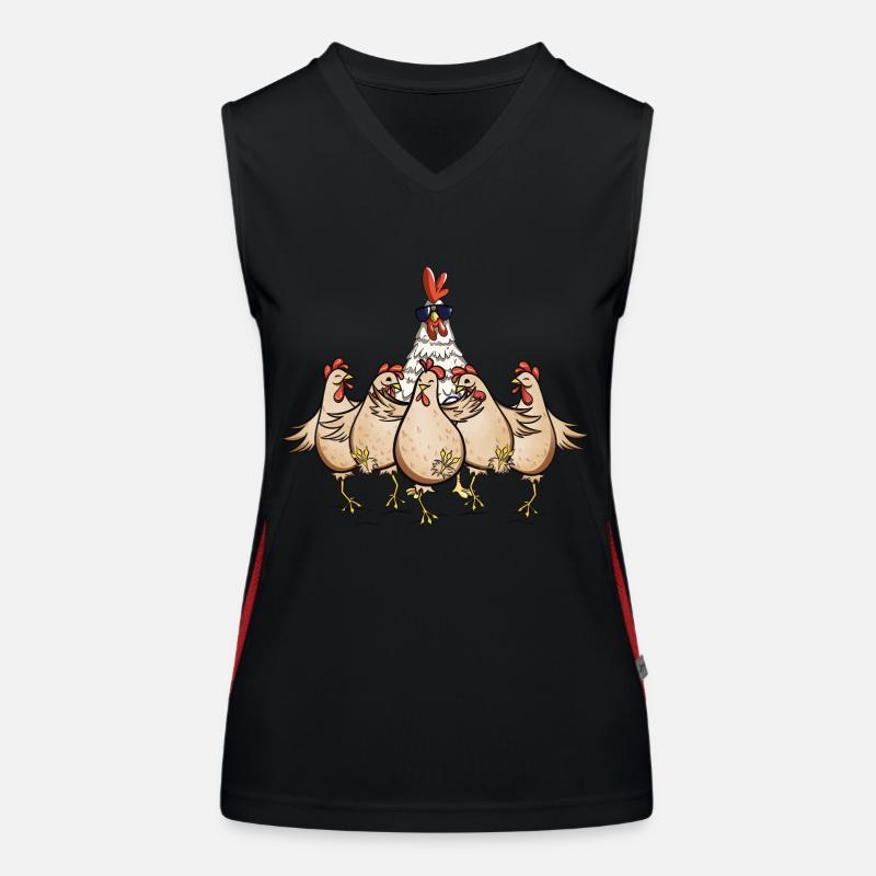 Poulets Coq Chef Funny Chicken Design Débardeur respirant contrasté Femme