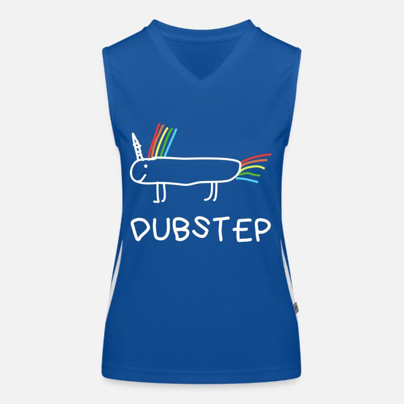 Dubstep Einhorn Techno Festival Musik Geschenk Funktionelles Kontrast-Tank Top für Frauen