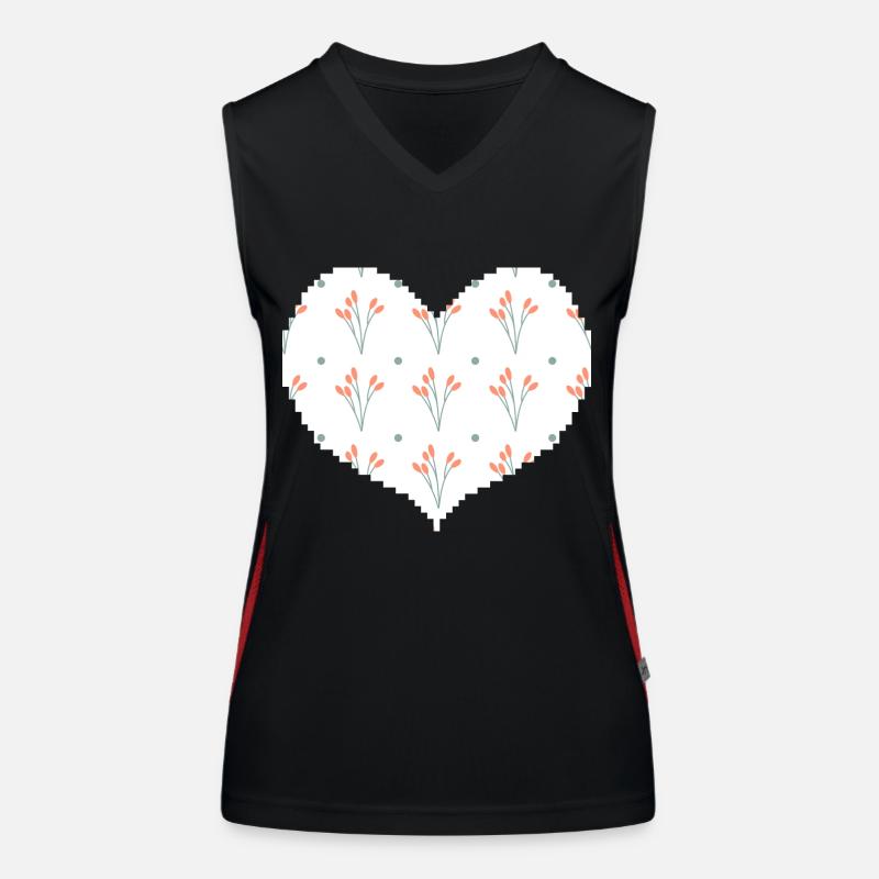 Blumenmuster Ditsy Niedliche Herzästhetik Funktionelles Kontrast-Tank Top für Frauen