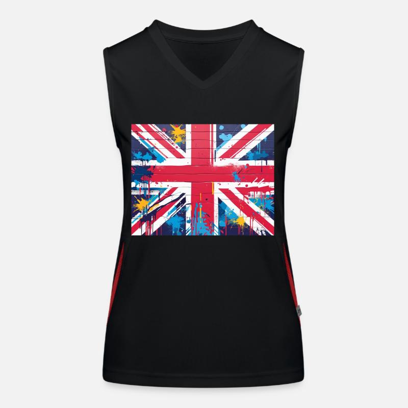 Art graffiti du drapeau britannique Débardeur respirant contrasté Femme