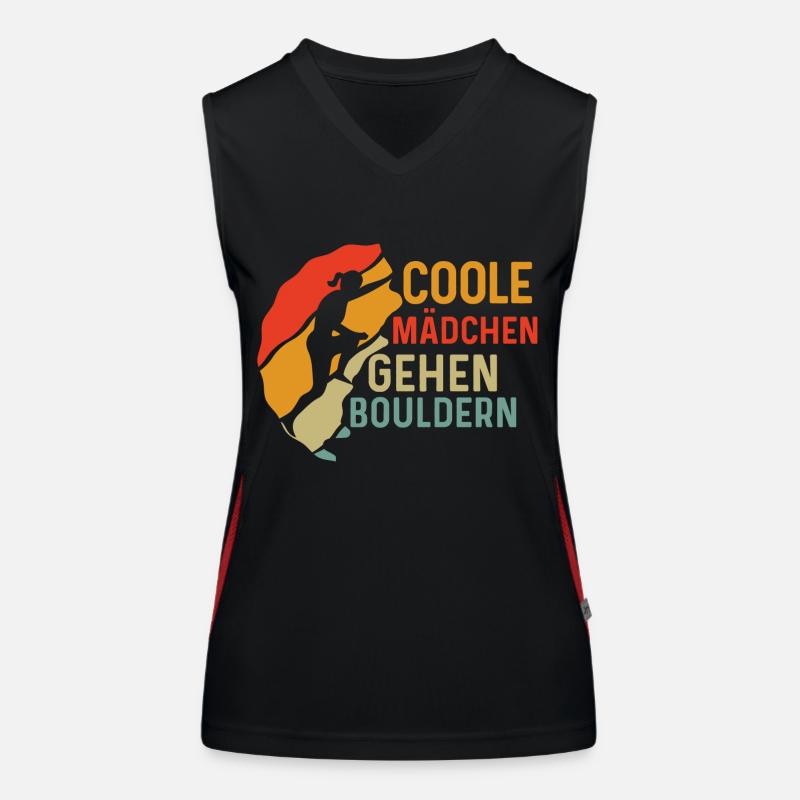 Coole Mädchen Gehen Bouldern Klettern Boulder Funktionelles Kontrast-Tank Top für Frauen