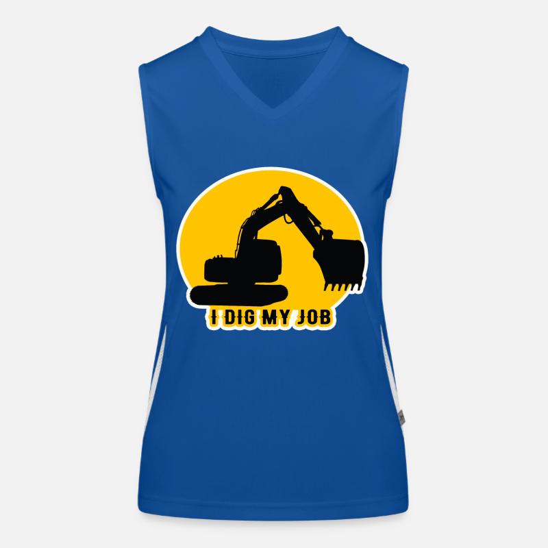 Fun Quote Excavator Driver Women's Functional Contrast Tank Top