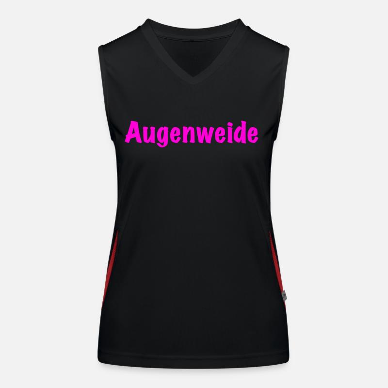 Augenweide Spruch pink Eyecatcher Text Funktionelles Kontrast-Tank Top für Frauen