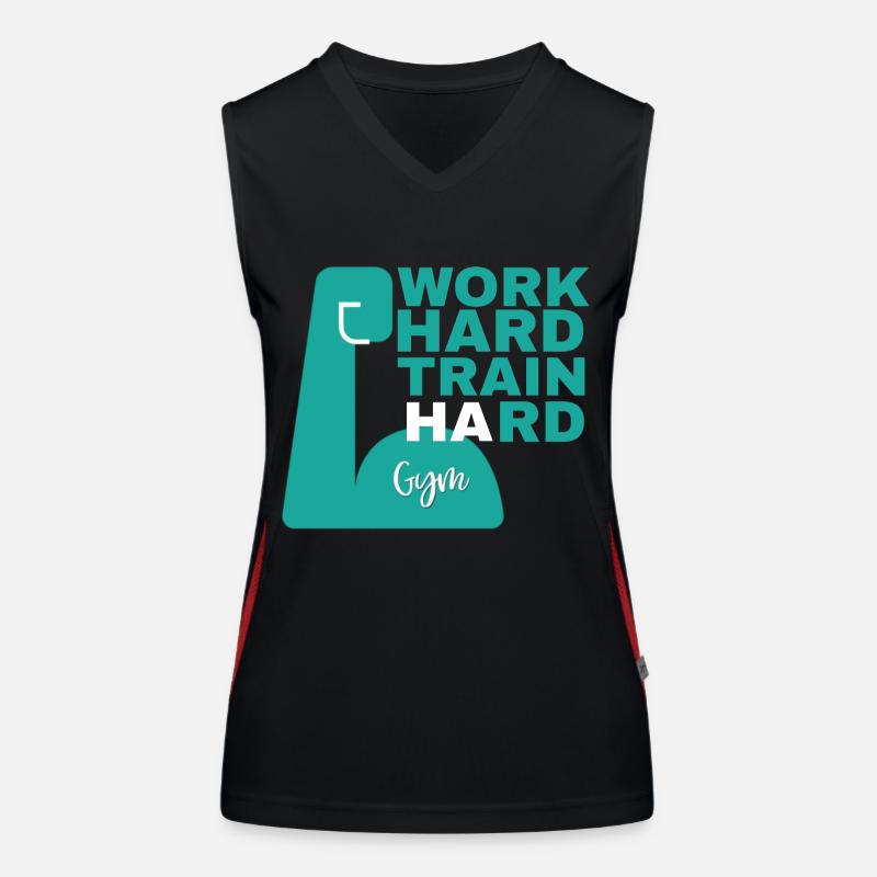 work hard train hard Funktionelles Kontrast-Tank Top für Frauen