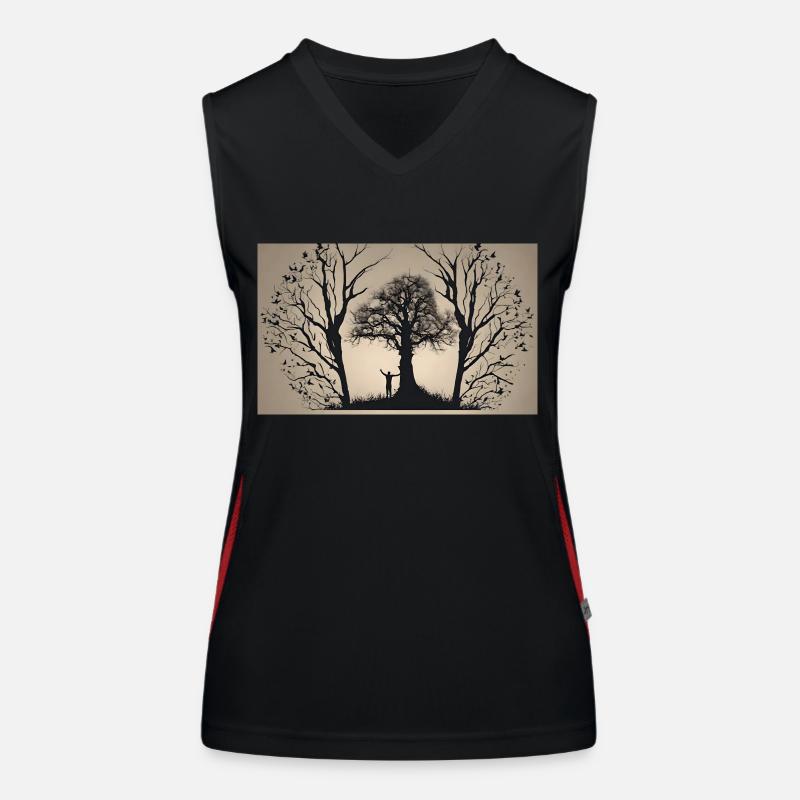 Tree Art Funktionelles Kontrast-Tank Top für Frauen