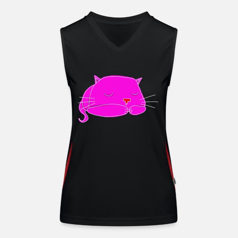 schlafende Katze Funktionelles Kontrast-Tank Top für Frauen