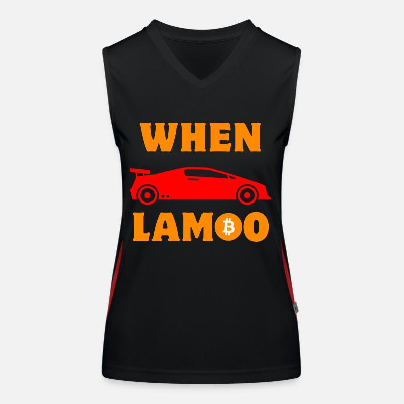 Krypto When Lambo BTC Bitcoin Funktionelles Kontrast-Tank Top für Frauen