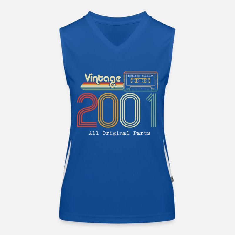 Original 2001 Vintage Vintage Retro Geburtstag Funktionelles Kontrast-Tank Top für Frauen