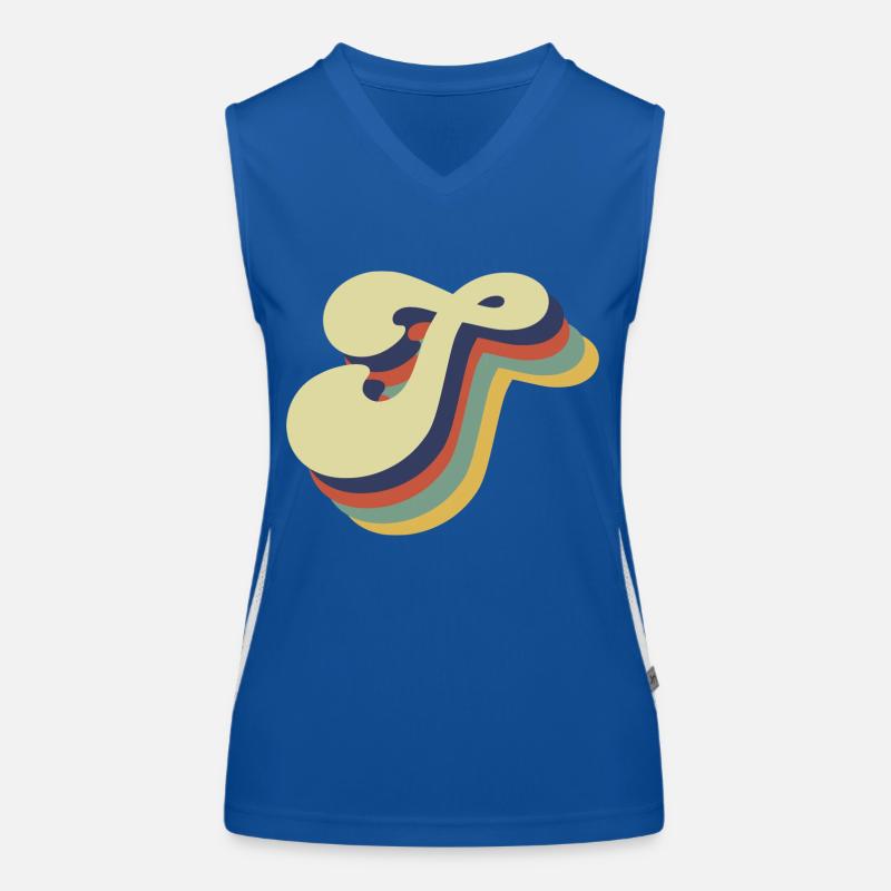 Retro Letter T Women's Functional Contrast Tank Top