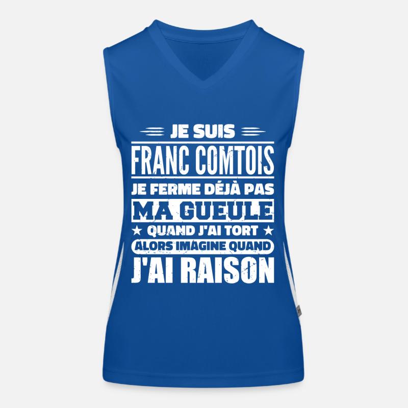 Franc comtois je ferme pas ma gueule franche comté Débardeur respirant contrasté Femme